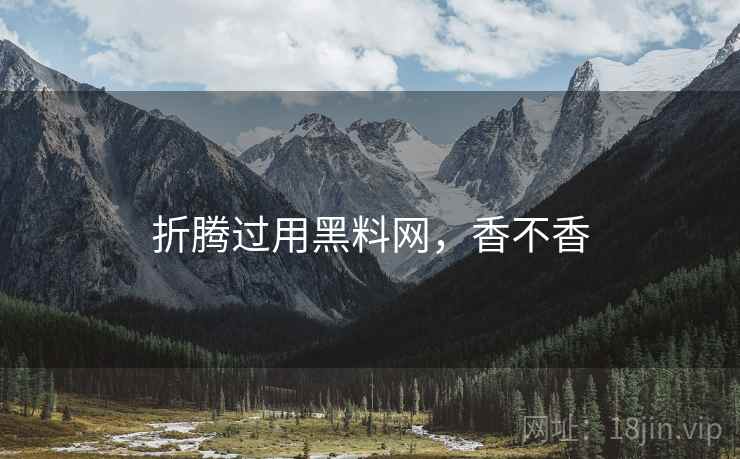 折腾过用黑料网，香不香